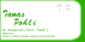 tamas pohli business card